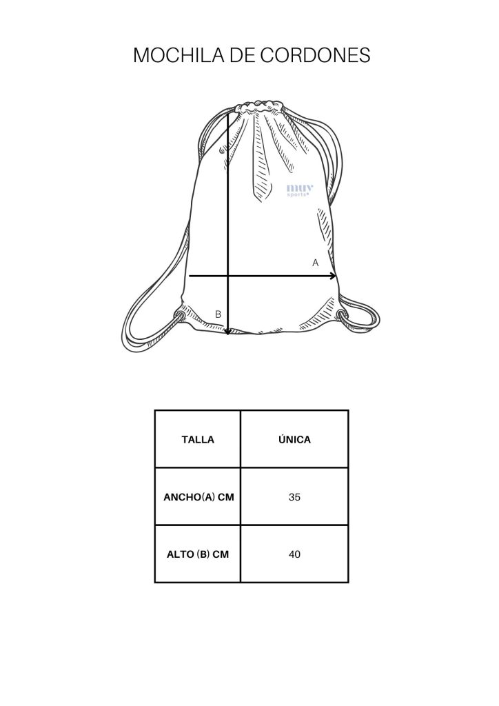 Guía de tallas de la mochila de cordones